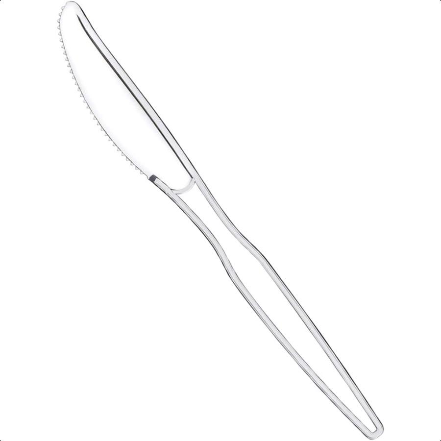 

[100 штук Сверхпрочные одноразовые прозрачные пластиковые ножи Основные столовые приборы для вечеринок, мероприятий и повседневного использования] United States