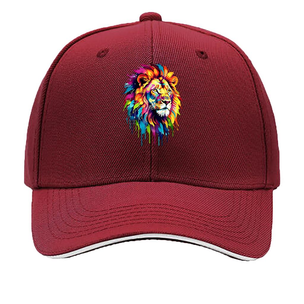 One Lion Design Cap Trendy Caps for Unisex Casual WomenS Hats Comfortable And Airy Curved Brim Sty Sandwich Baseball Cap