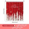 Christmas Shower Curtain Winter Red Snowflake Christmas Tree Shower Curtain For Christmas Bathroom Decor Waterproof Fabric Xmas
