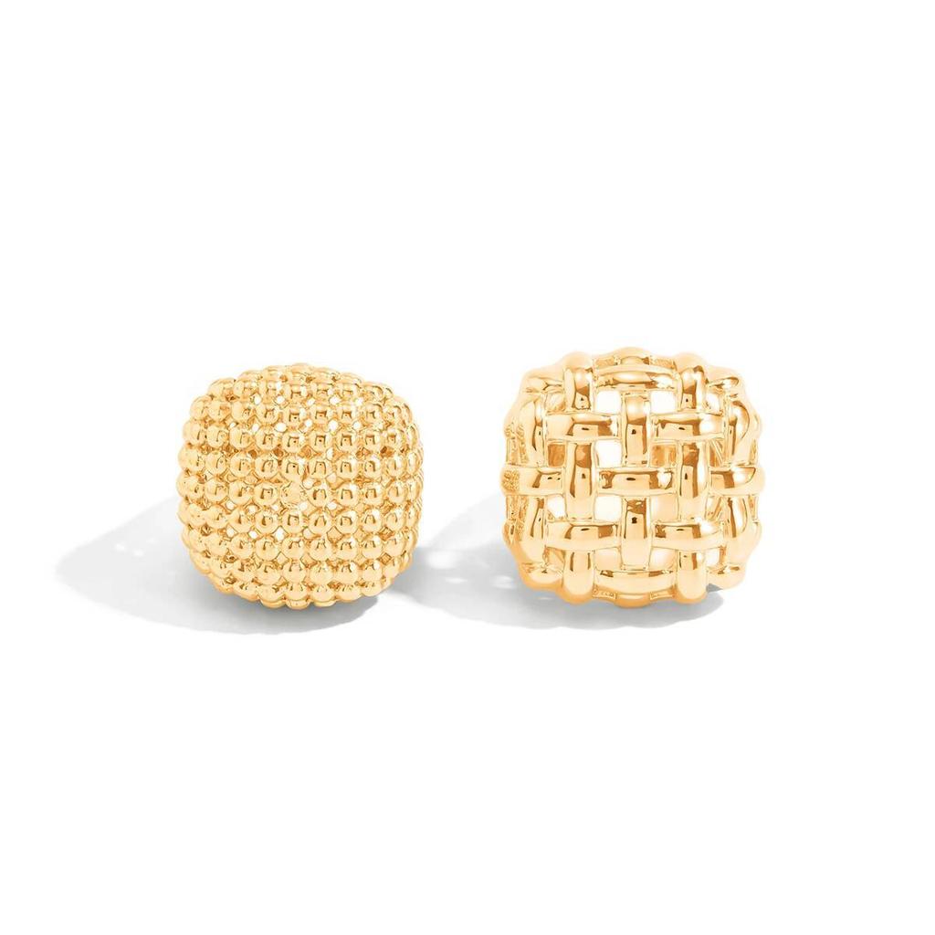 Salircon 2 Pcs/Set Fashion Metal Weave Geometric Hollow Rings Women Vintage Simple Classic Party Couple Jewelry Gift Accessories
