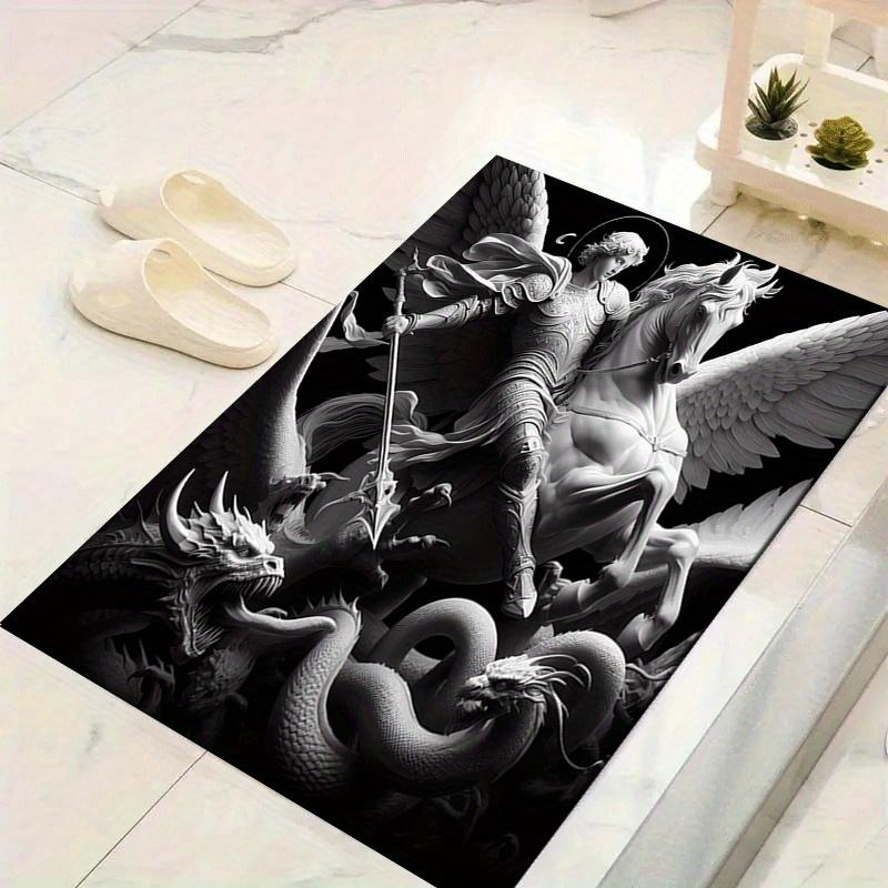 

1pc Angel Knight Pattern Area Rug, Anti slip Non Shedding Stain Resistant Carpet 60cm by 90cm