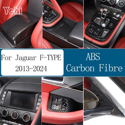 ABS Carbon Fibre For Jaguar F-TYPE 20013-2026 Car Interior Gear Shift Console Decoration Cover Stickers Accessories
