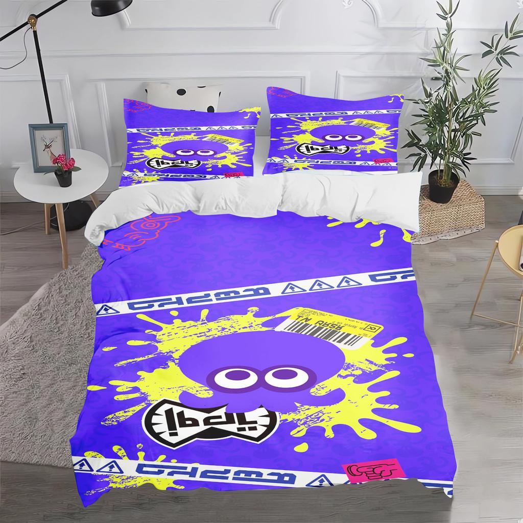 Game, Splatoon, Anime 100% Polyester Bedding Set Duvet Cover Set Printed Cartoon Home Decor