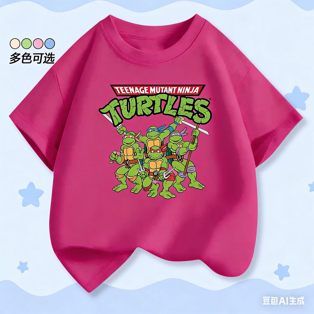 Nickelodeon Nick Ninja Turtles Cotton ShortSleeved TShirt SpringSummer New Design HalfSleeved Movie Game Boys Top