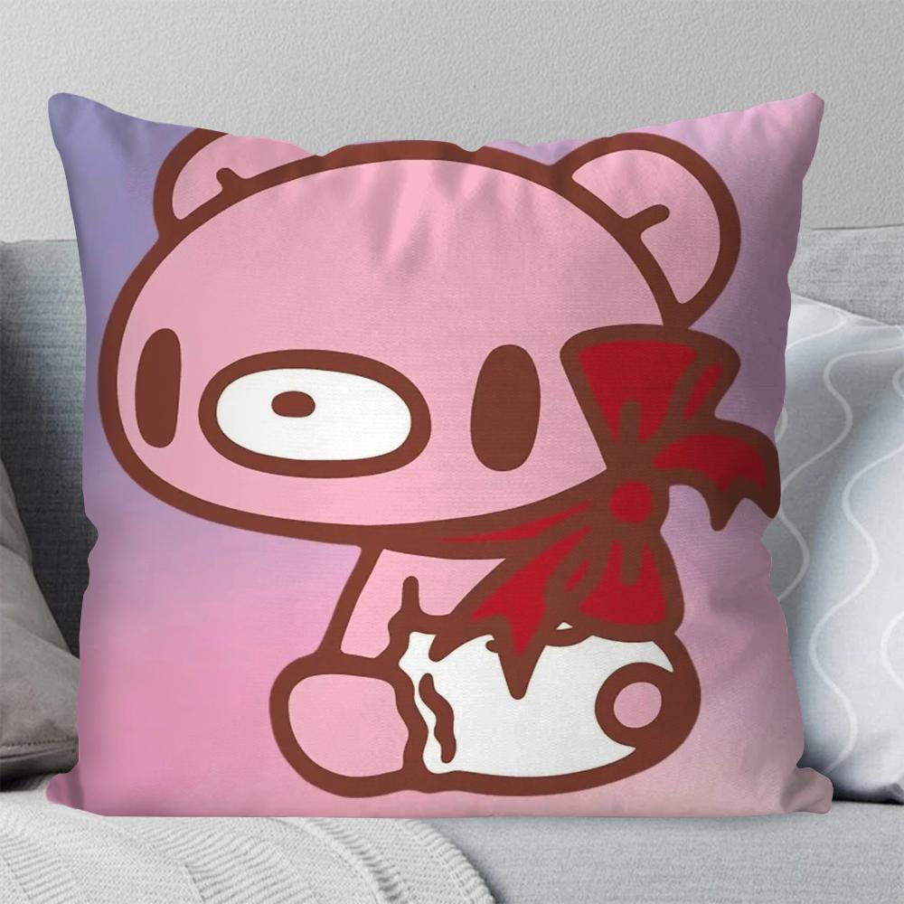 

G-Gloomy B-Bear Cartoon Animated Character Pillow Case Square Pillow Bedroom SofaLeisureComfortLiving Room Home Decoration 40X40 16x16Inch