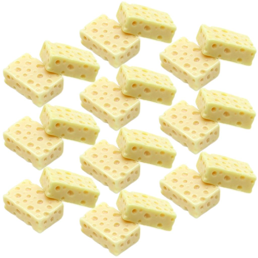 NOELAMOUR Set of Emmental Cheese Miniature Food Realistic Food Display Props 20 20-Piece Models, (Rectangular Cheese, Pieces)
