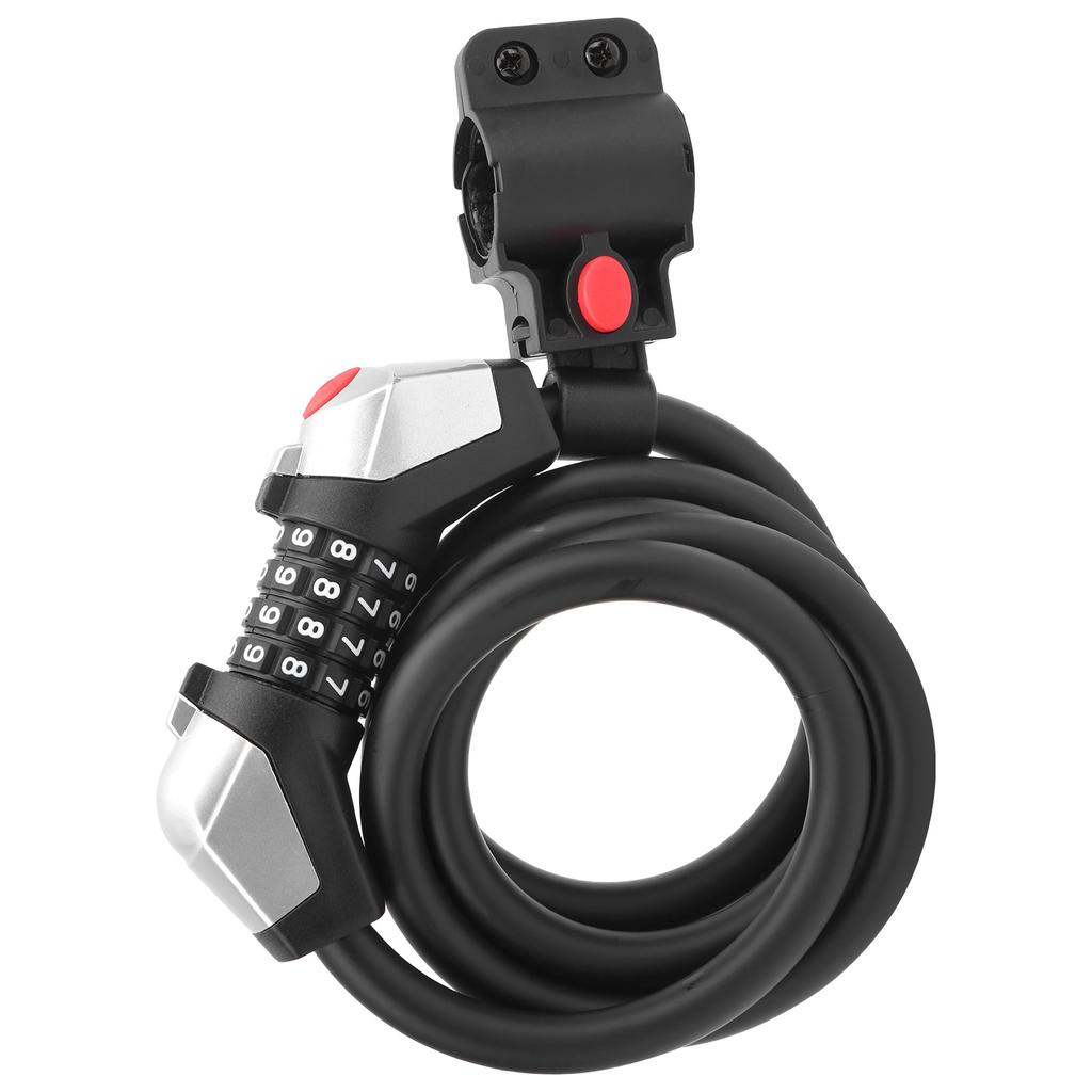 150cm 59in Fahrrad Sicherheitsschloss mit Stahlseil 4 Passwörter Keless Verriegelung Fahrradzubehör