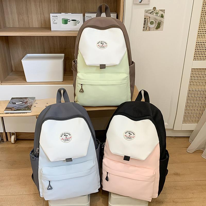 Niche Lightweight Casual Simple Fashionable Contrasting Versatile Schoolbag Junior High School College Backpack