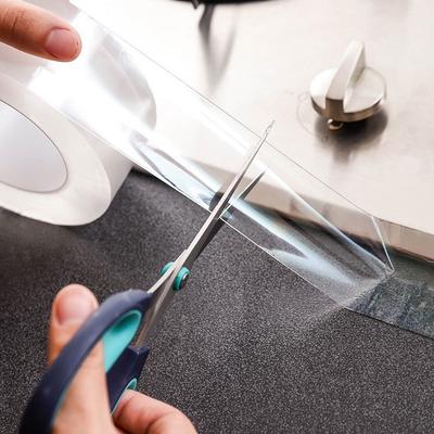 Badezimmer, Küche, schimmelresistent, wasserfest, transparent, Acryl, Klebeband, selbstklebende Aufkleber für Waschbeckenlücken