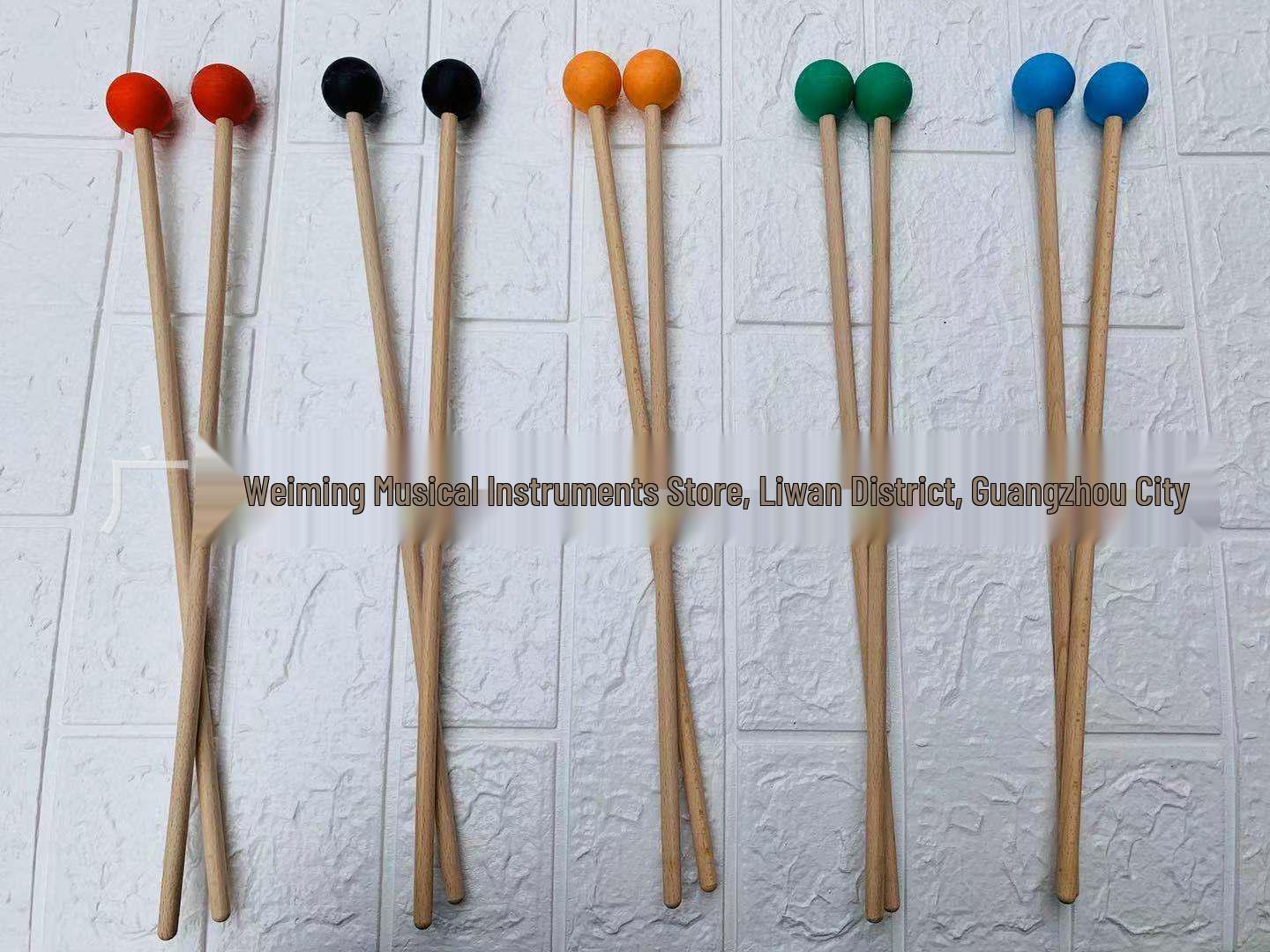 

Maple Wood Xylophone/Marimba Silicone-Head Mallets 25MM Silicone Head червоний