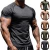 Men's Casual Sports American- -color Fitness T-shirt - Men's Round-neck Tight Short-sleeved Top