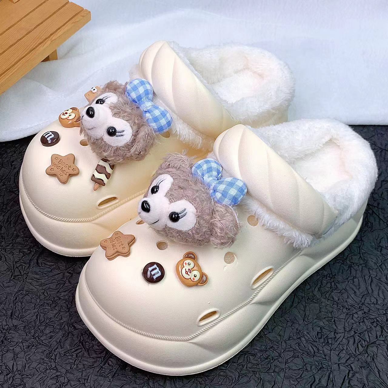 

Мао Мао платформа хлопковые туфли с дырочками синий медведь зимняя модная одежда удобные хлопковые туфли с дырочками 40/41