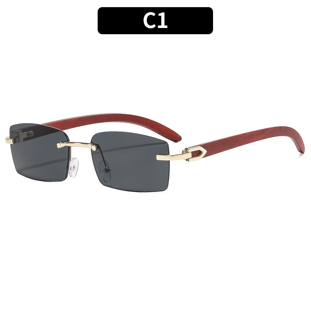 New European And American Fashion Personality Trend Rimless Sunglasses Street Shooting Classic Retro High-End Sunglasses Female Explosion