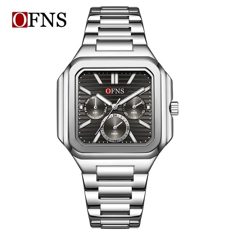 OFNS Fashion Men's Quartz Watch Elegant Clock Calendar Luminous Wristwatch Business Casual Watches