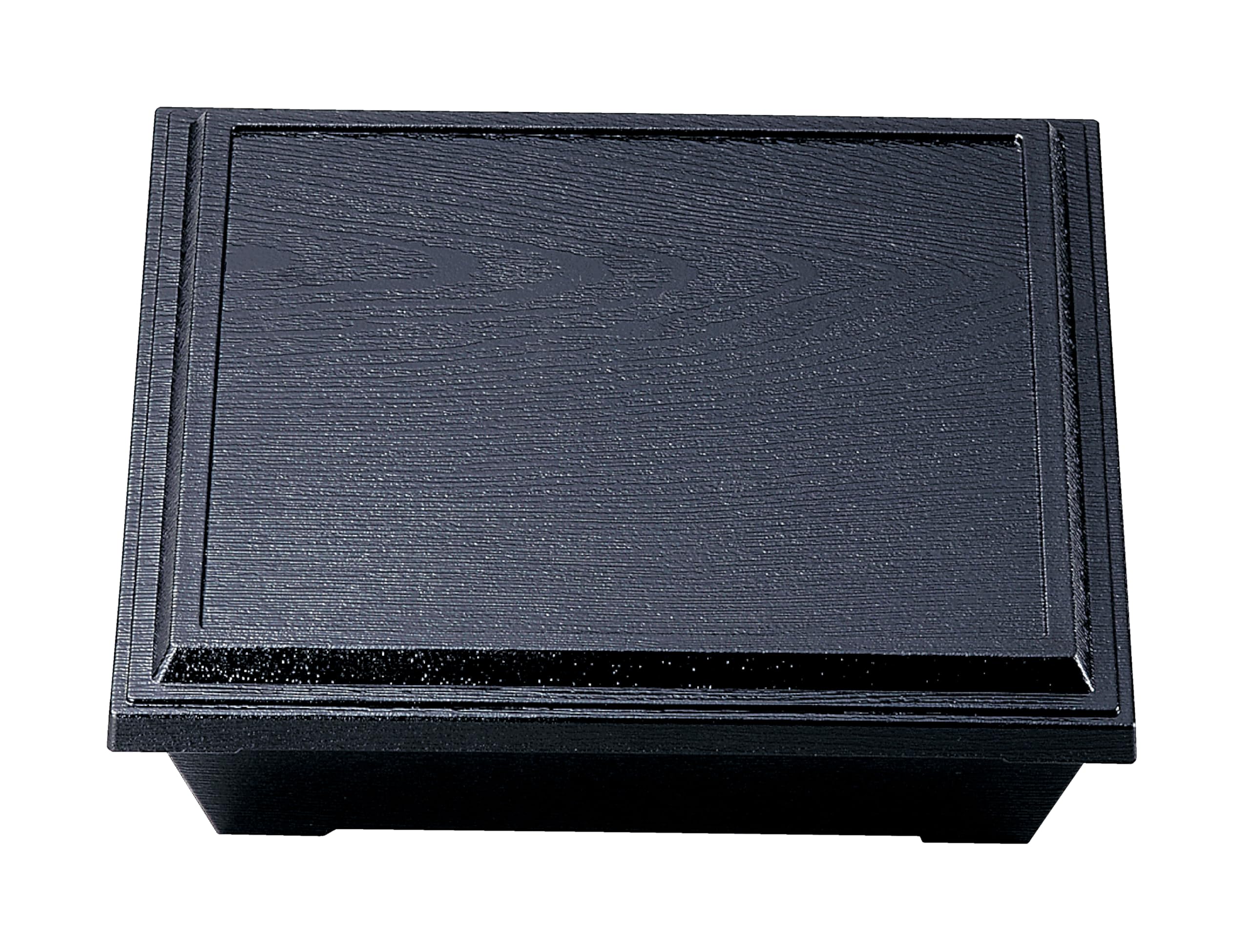 Wakaizumi ABS Shokado Bento New Black Stone Pattern with black and vermilion Lacquerware, 7.5-inch Izumi-ju Box, (4 compartments, accents) C-3-42