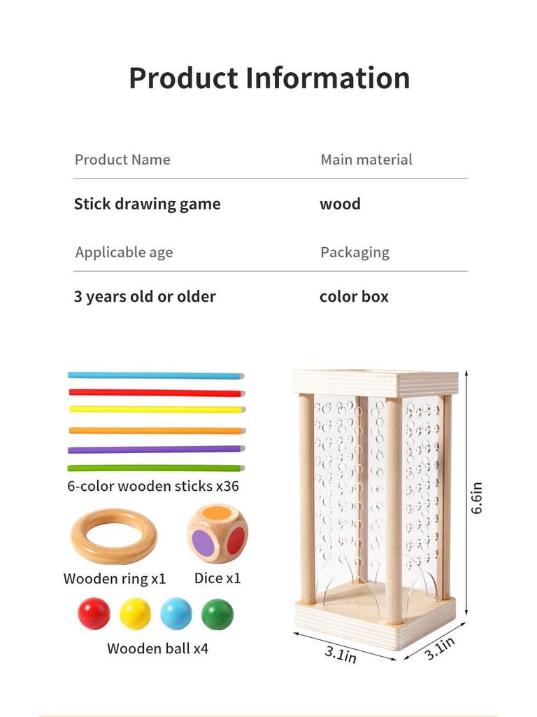 Children's Dice and Stick Game - Parent-Child Interactive Pisa Tower Educational Toy