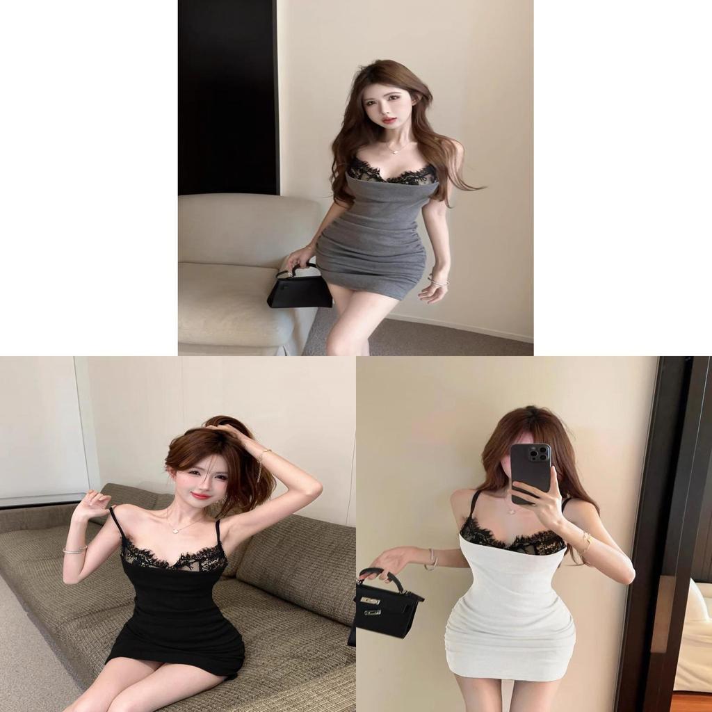 Cotton Lace Girl Style Off Shoulder Sleeveless Bodycon Dress For Summer