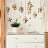 Floral Butterfly Hanging Decor Wall Sticker Self-Adhesive Removable for Bedroom Living Room Home Decor