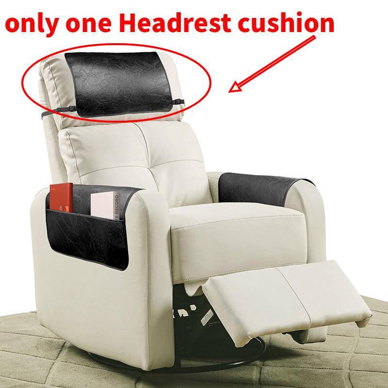 

Modern Pu Sofa Armrest Pillow Cover With Elastic And Pocket For Single Seat Couch Protection Black Headrest