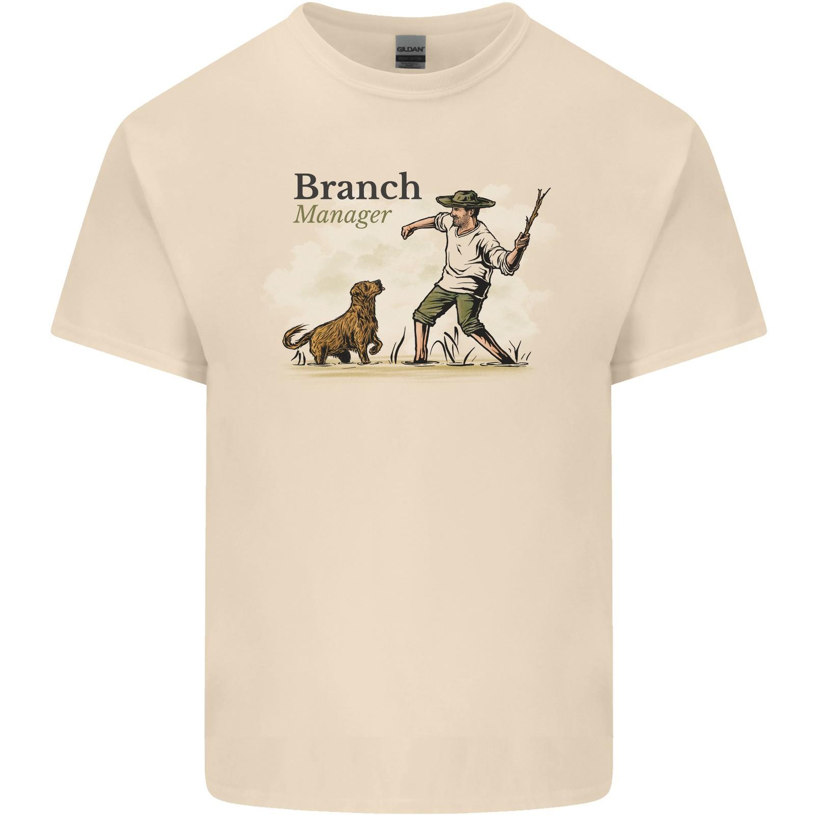 Branch Manager Funny Dog Walking Dad Mens Light Cotton T-Shirt 3XL