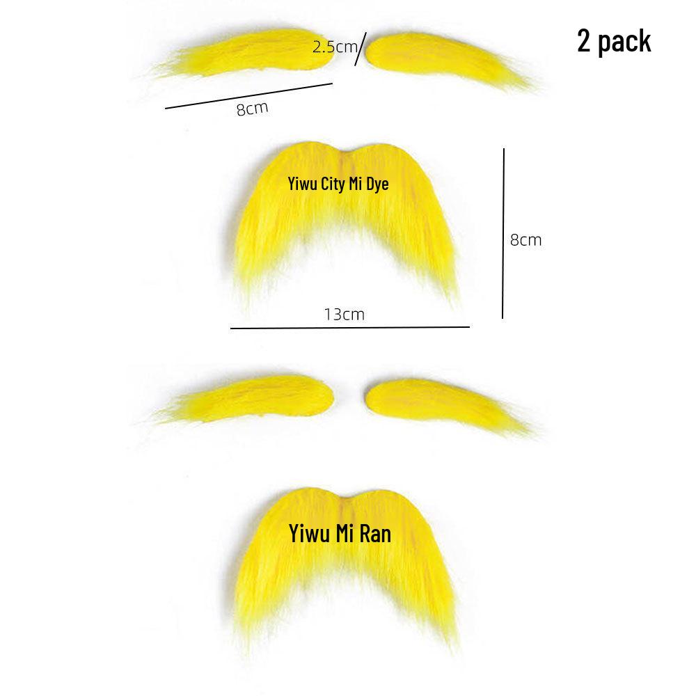 Yellow Old Man Beard and Mustache Party Costume Set