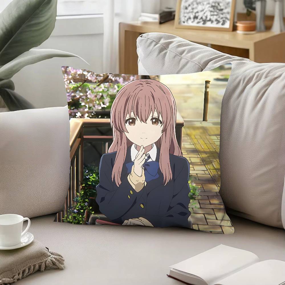 Anime A Silent Voice Throw Pillow Covers Pattern Cushion Cover Suitable For Sofa Bedroom Car Pillow Cover