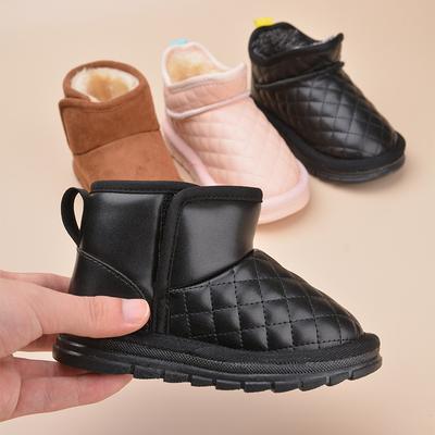 Samtgefütterte Kinder-Schneestiefel, kurze Stiefel für Babys
