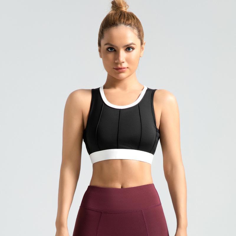 Color-Block Stripe High-Impact Yoga Sports Bra