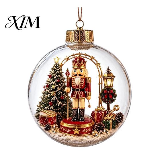 Christmas Gifts for Family Story Ornament, Acrylic Hanging Angel Santa Claus Holiday Home Decorations Candy House Designs, Ball Shape Festive