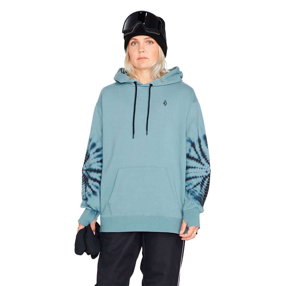 Volcom Thermal Sweatshirt COSTUS with Thumbhole XS Women's (H4152305 / P/O FLEECE) Sleeves, Snowboard, GAH_Green Ash,