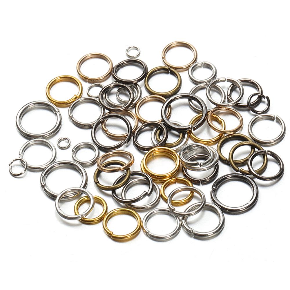 400pcs/lot Wholesale Jump Rings Gold Color Open Rings 4-10mm Split Ring Connectors for Jewelry Making DIY Findings Components