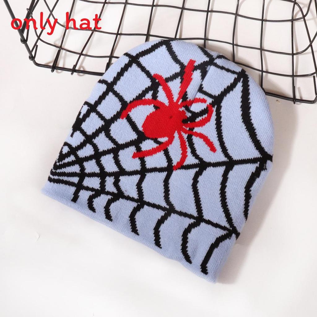 Spider Pattern Knit Beanie For Men And Women Warm Streetwear Fashion 2023
