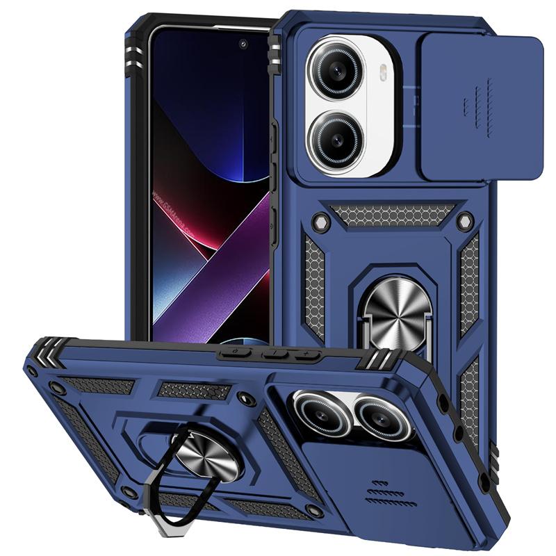 

Funda For Xiaomi Poco X7 Pro 5G Slide Lens Camera Protector Armor Phone Case for Pocco Poko Little X7Pro PocoX7pro 5G Back Cover For Poco X7 Pro синий