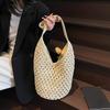 Women Knitting Shoulder Bag Hollow Out Beach Bag Large Capacity Aesthetic Tote Handbag Ladies Daily Handbag CLE