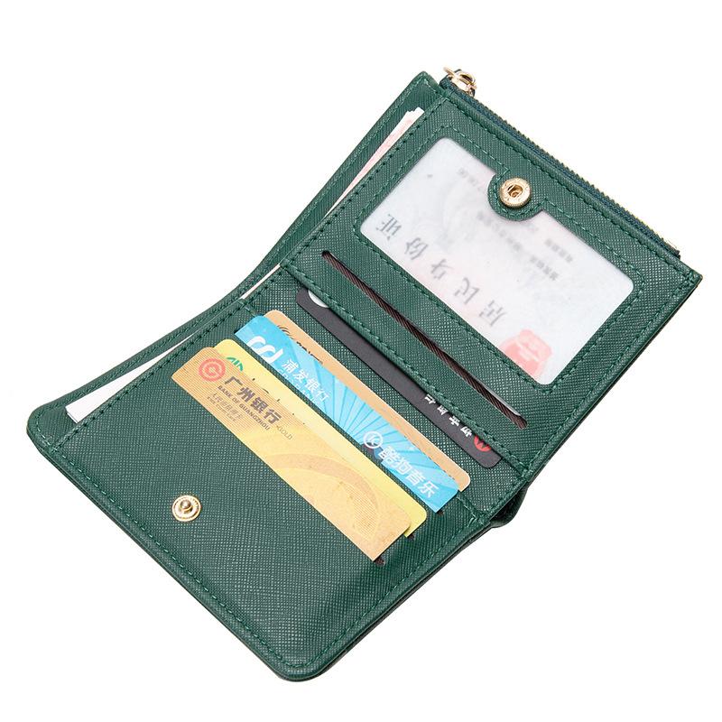 short wallet women's new model, cross pattern zipper buckle women's wallet, multi-card small wallet