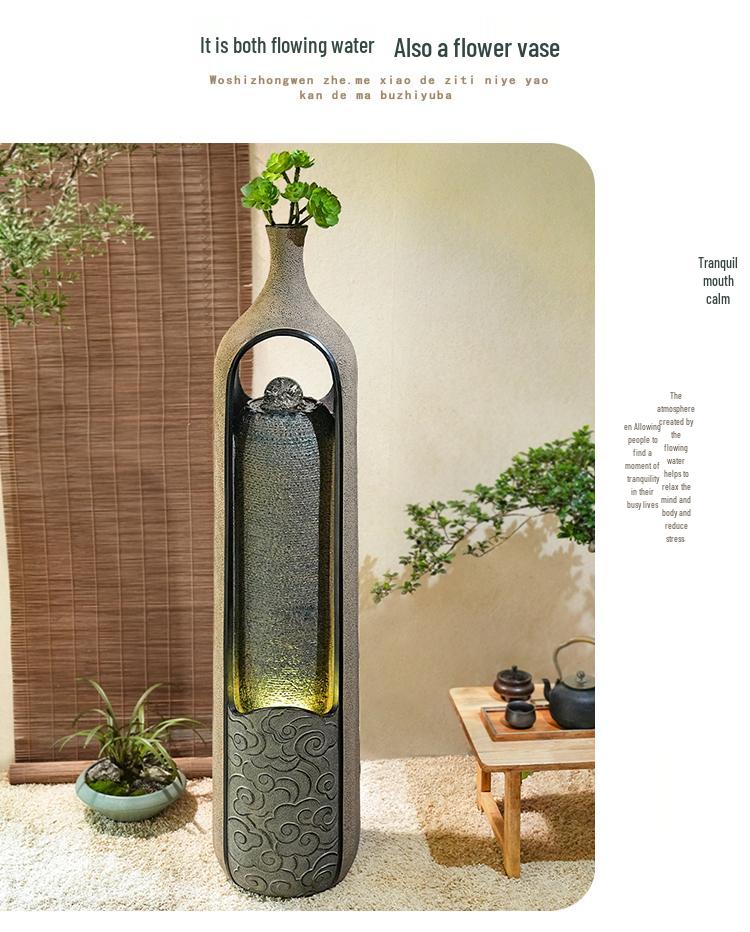 Chinese Indoor Waterfall Ornament: Living Room Fountain for Wealth & Home Decor