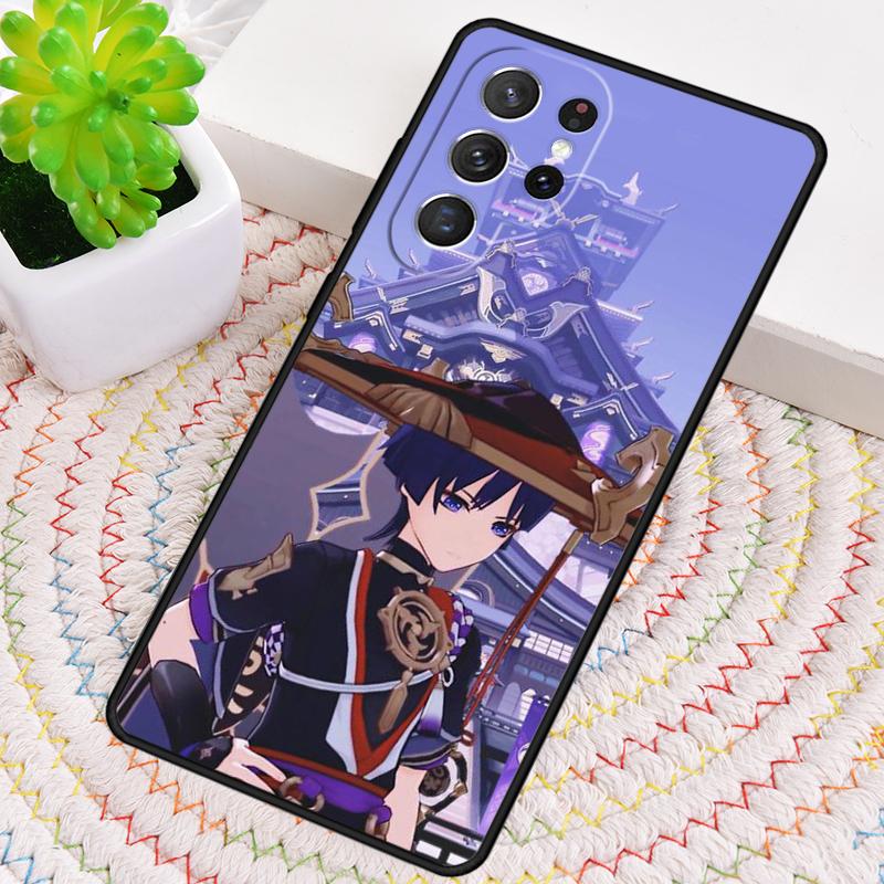 Genshin Impact Scaramouche Silicone Phone Case For Samsung Galaxy note 10 pro S26 S25 S24 S23 S22 S21 Plus S25Ultra Capa Cover