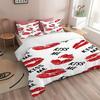 Lippen Muster 3D Gedruckter Bettbezug Paar Stil Weich Bequem Bettwäschebezug Kissenbezug Heimtextilien Paare Bettdeckenbezug Set