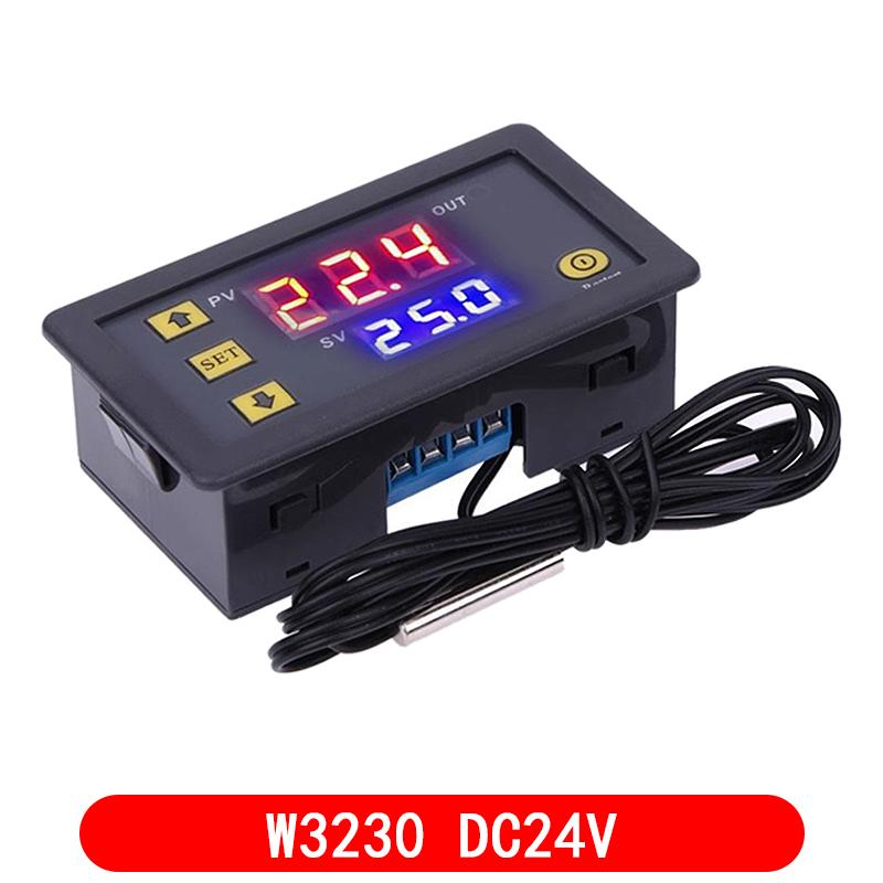 W3230 DC 12V 24V 110V 220V AC Digital Temperature Controller LED Display Thermostat With Heating Cooling Switch NTC Sensor