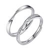 Free Pink Gold Sterling Silver Popular Twist Wedding 18k Engagement Adjustable Pure Silver Fashion Accessories Couple's Rings, Size, & 925,