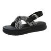 National Style Sandals Women's 2024 Summer New Versatile Cross-embroidered Roman with Skirt Cool Slippers Platform Beach Shoes