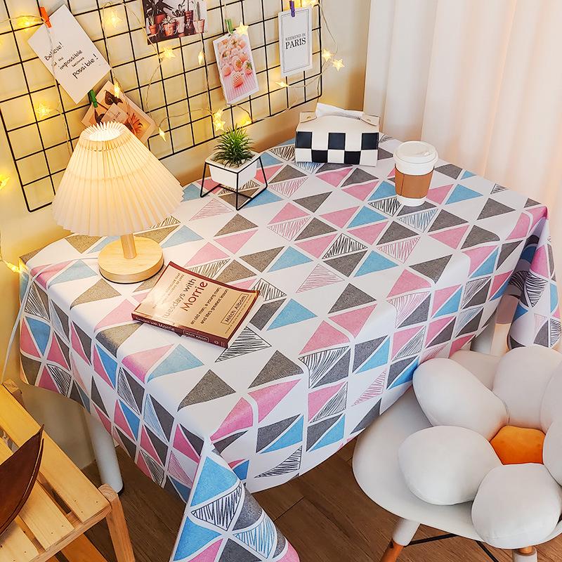 Mantel de PVC Impermeable y a Prueba de Aceite Estilo Nórdico - Rectangular, Diseño Artístico, Fácil de Limpiar, Mantel para Mesa de Comedor/Café