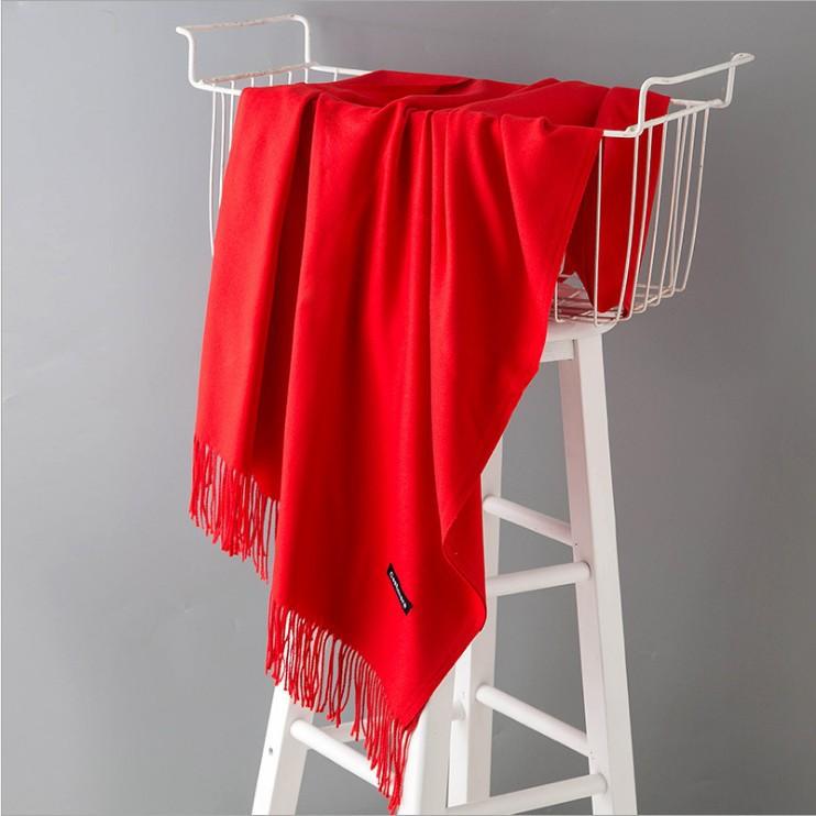 Solid Color Imitation Cashmere Scarf for Women Winter Korean Style Shawl and Scarf Dual Purpose Thickened Bridesmaid and Bride To Keep Warm in Autumn