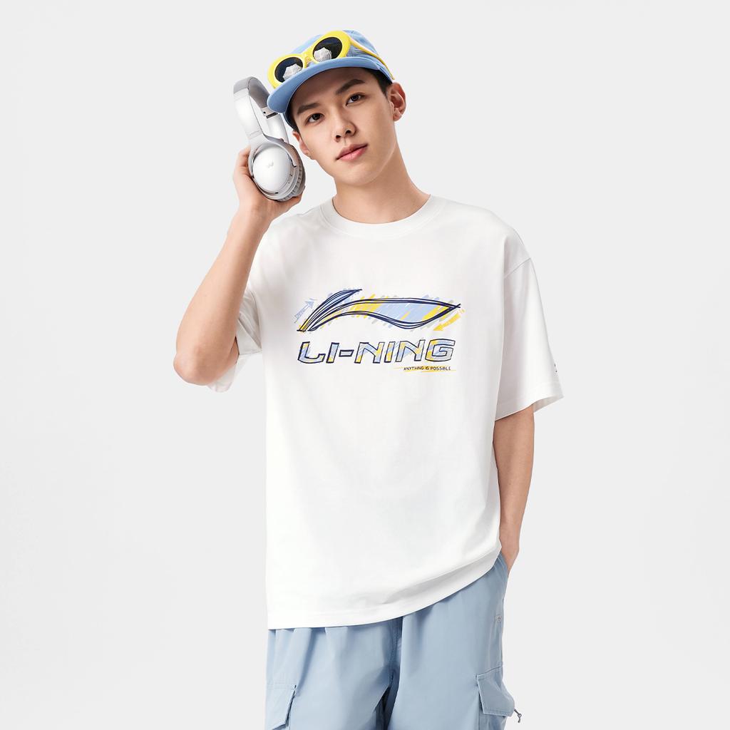 Li Ning Sports Life Collection T Shirt Men's Standard White AHSV829-3