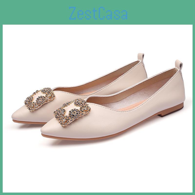 Ballerina Fashion Shoes Flats Women Brand Pointed Toe Office Ladies Flats Single Shoes Soft Plus Size 41