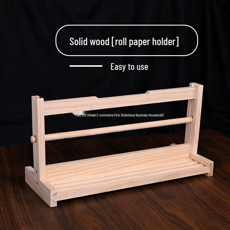 

Solid Wood Calligraphy Scroll Rack - Long Roll Xuan Paper Storage Shelf Reinforced Pine Rack 42cm