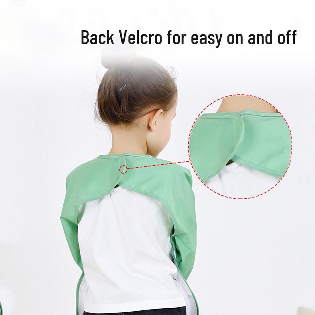 Vattentät långärmad barnförkläde för höst/vinter - Fläckresistent haklapp för målningsaktiviteter i förskolan