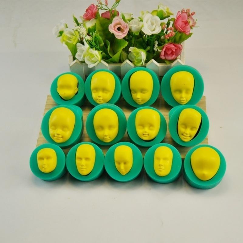13 Pattern DIY Silicone Face Molds,3D Fondant Face Mold,Cake Decorating Tools Baking Tools For Cakes