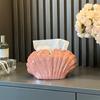 European Shell Ceramic Tissue Box Creative Colorful Napkin Storage Tube High-end Living Room Office Drawer Box Home Decoration