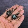 Natural Labradorite Gemstone Copper Wire Wrap Jewelry Earring 3.59" P5b81
